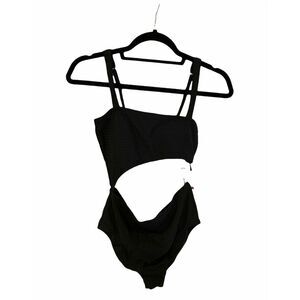 NWT!  Shade and Shore Ribbed‎ Cut Out One Piece Black XS